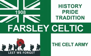 Bandera o pancarta del club de fútbol celta Farsley. 5 pies x 3 pies. - Imagen 1 de 1