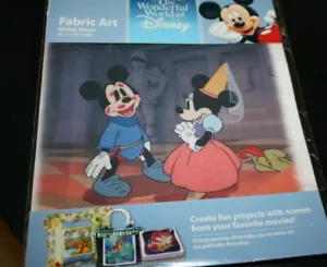 Disney Mickey Minnie Art to Sew Fabric Panel Brave Little Tailor 8.5" x 8.5" -Z! - Picture 1 of 6