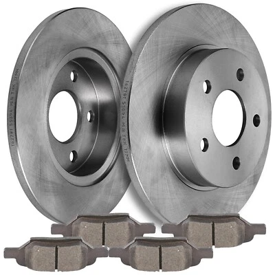 For 2005-2010 Chevrolet Cobalt Rear Solid Brake Discs Rotors And Ceramic Pads - Image 1 of 4