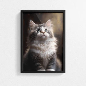 Lindo retrato de gato gatito - arte de pared decoración impresión póster - A6 A5 A4 A3 A2 A1 - Imagen 1 de 13