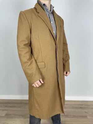 Acne Studios Camel Wool Cashmere Beige Overcoat Three Button Mens 50 L Long - Image 1 of 4