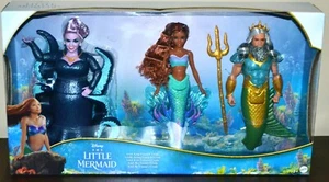 DISNEY KLEINE MEERJUNGFRAU FIGUREN / PUPPEN 3ER PACK ARIELLE KÖNIG TRITON & URSULA - NEU - Bild 1 von 6