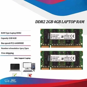 Notebook DDR2 8GB 2×4GB 4GB PC2-6400 800MHz Laptop SO-DIMM Memory RAM 200Pin Lot - Picture 1 of 11