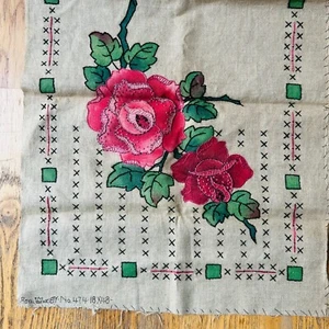 Corredor de Mesa Royal Society Nº 474 Rosa Rosa Floral Bordado Punto de Cruz - Imagen 1 de 11