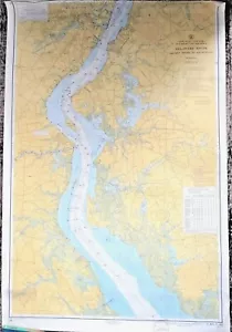 VINTAGE NAUTICAL CHART MAP NJ DE DELAWARE RIVER SMYRNA RIVER to WILMINGTON - Imagen 1 de 7