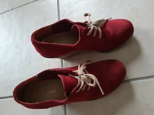 Stiefellette Damen, Keilabsatz 8 cm, knöchelh., Velours, rot, Gr. 36, Deichmann - Bild 1 von 4