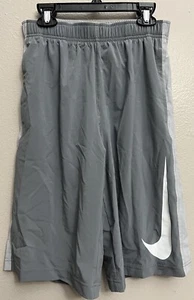 Nike Dri-Fit Training Shorts Grey/White Boys Youth Size Large 641619 065 L New - Picture 1 of 7