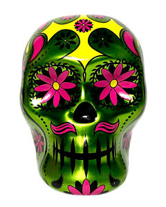 Day of the Dead Day of the Morts Sugar Skull Tin 3,5 pouces vert