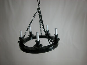 Heidi Ott Dollhouse Miniature 1:12 5 Candle Cartwheel Tudor Hanging Lamp #6075
