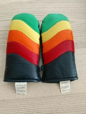 罕见复古彩虹图案牛皮手套衬里懒人鞋  — 第 1/4 张图片