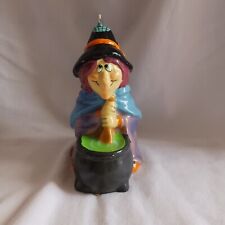 Vintage 1985 Wicks N Sticks Halloween Witch With Cauldron Wax Candle Figural 6"