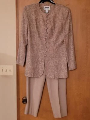 Lois Snyder Dani Max Conjunto de 2 piezas Chaqueta y Pantalones Paisley Abotonados Talla 6 Foto 1 de 4