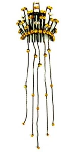 Crystal crown comb with dangling crystal studs - Picture 1 of 1