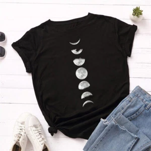 Lunar Moon Women's Summer T-Shirt - Celestial Style for Cosmic Enthusiasts - Picture 1 of 1