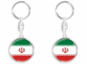 Iran Schlüsselanhänger -Fahne Wappen  Edle Ausführung + Auto Aufkleber - Picture 1 of 7