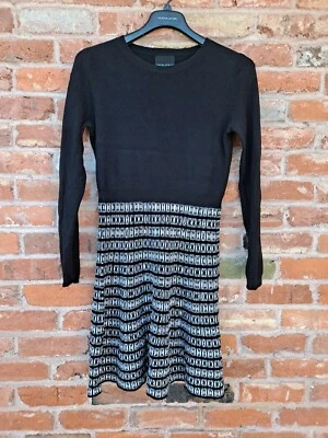 Vestido Suéter Cynthia Rowley Dos Tonos Manga Larga Talla L Foto 1 de 3