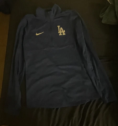 Nike Los Angeles Dodgers Quarter Zip Jacket Blue Size Small Gently Used Cover