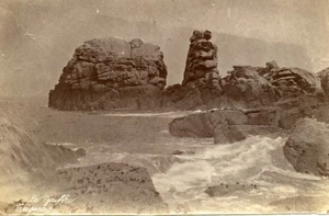 Frankreich Bretagne Bretagne Tregastel le Gouffre altes Foto Fougere 1880 - Bild 1 von 3