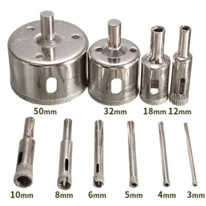 10pcs Diamond Hole Saw Drill Bit Set Maker Cutter Glass Ceramic Tile Porcelain - Picture 1 of 7