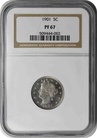 1901 Liberty Nickel PR67 NGC Cover