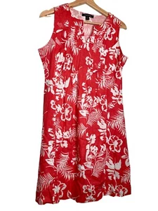 Chadwicks Womens Sleeveless Linen Rayon Dress Floral Pleated Neckline Details PS - Picture 1 of 10