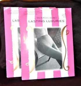 2 Prs Victoria's Secret Lasting Luxuries Control Top Pantyhose CREAM Size Medium - Picture 1 of 2