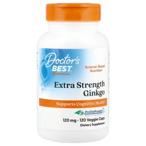 Doctor's Best Extra Strength Ginkgo 120mg Concentration Memory - 120 V Capsules - Picture 1 of 2
