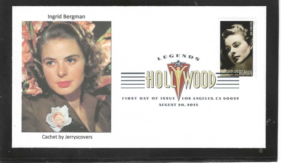 INGRID BERGMAN ACTRESS FDC 2015 LOS ANGELES, CA JERRY'S COVERS ONLY 1 MADE - Image 1 of 1