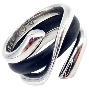 Georg Jensen Rubber 18K Gold Open Insert Ring 10.5 Grams Size 7.25 - Picture 1 of 12