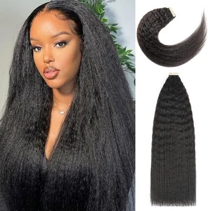 YDDM 22 Zoll Kinky Straight Tape In Hair Extensions Tape In Hair Extensions - Bild 1 von 5