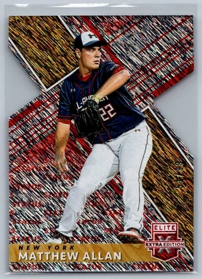 2019 Panini Elite Extra Edition 81 Matthew Allan Die Cut Red #d/99 New York Mets - Image 1 of 2