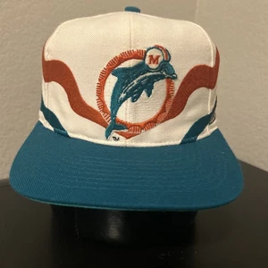 VTG 90s Apex One Proline Miami Dolphins Ribbon Wave NFL Snapback Hat Cap Rare - Picture 1 of 8