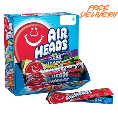 Airheads Chewy Candy Bars, Assorted Flavors, Nut Free, Regular Size