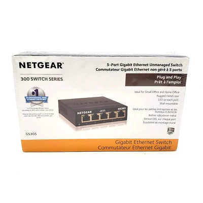 NETGEAR 5 Port Gigabit Ethernet Unmanaged Switch GS305-300PAS BRAND NEW SEALED - Image 1 of 4
