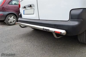 Rear Bumper Bar + LEDs To Fit Peugeot Partner 2016 - 2019 Stainless Accessories - Picture 1 of 6