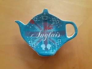 Una pequeña bandeja de cucharaditas de cerámica con el inglés encendido en buen estado de colección - Imagen 1 de 1