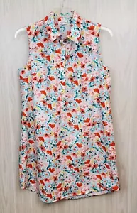 CHLOE & RENE Sleeveless Collared Knee Length Shift Dress Colorful Floral Print L - Picture 1 of 10