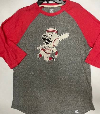 CINCINNATI REDS THROWBACK LOGO SHIRT MENS MAJESTIC COOPERSTOWN NEW LARGE Cover