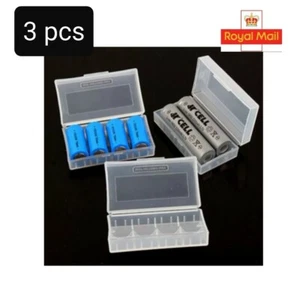 UK 3 Stück 18650 Akku Schutz Aufbewahrungsbox bunt Kunststoffbox für Batterien - Bild 1 von 8