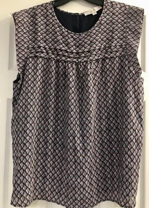 LOFT Bohemian Pintucked Yoke Size XL Vintage Print Pullover Blouse - Picture 1 of 12