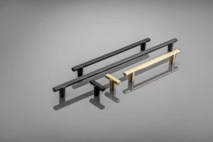 Schrank T-Bar Ray Lines Ziehgriffe schwarz gold graphit - Bild 1 von 10