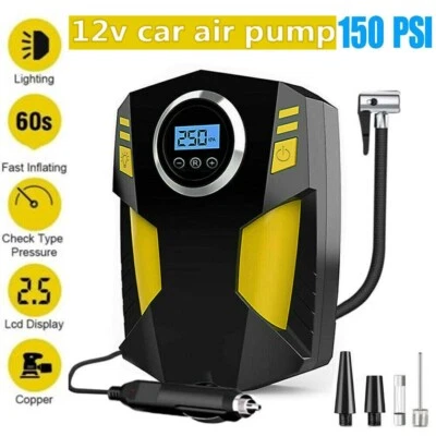 150PSI Car Tire Inflator 12V Digital Electric Auto Air Pump Compressor Portable - Image 1 of 4