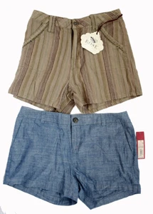 LOTTO 2 pantaloncini NUOVI - donna taglia 2 Merona chino + lino Knox Rose, nuovi con etichette $43 - Foto 1 di 8