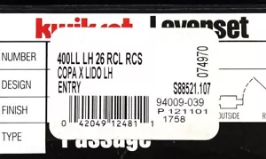 Kwikset Levers Lock Set 400LL LH 26 RCL RCS Copa X Lido LH Entry Nickel Finish!! - Picture 1 of 3