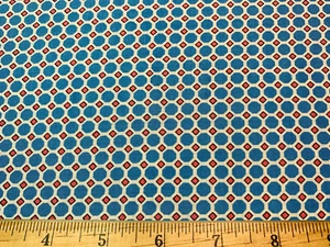 1930s Repro Fabric 30s Brights Blue&Pink Geometric Windham Cotton Fabric FQ - Picture 1 of 4