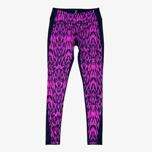 Z by Zella Legging Women Medium Navy Purple Animal Print Colorblock Stretch Yoga - Picture 1 of 10