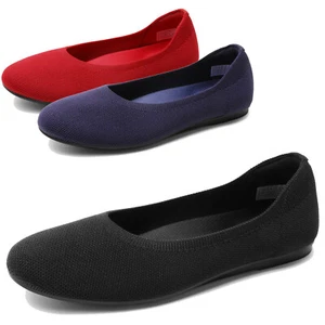 Women Ballet Flats Foldable Knit Breathable Arch Support Daily Office Work Shoes - Picture 1 of 13