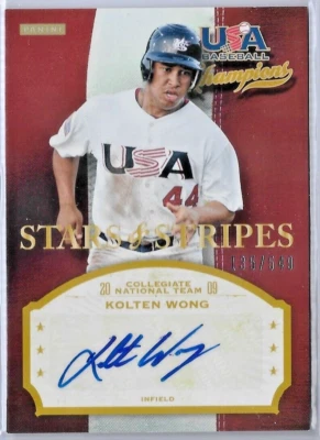2013 USA Baseball Champions Stars & Stripes Signatures—Kolten Wong, Team USA/549 - Image 1 of 2