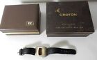 OLD TERRESTRIAL 14K GOLD STERLING SILVER CROTON MENS LED WATCH WRISTWATCH W/BOX