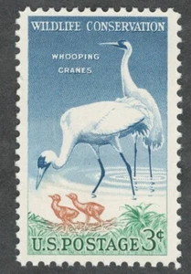 US. 1098. 3c. Whooping Cranes, Wildlife Conservation Issue. MNH 1957 - Picture 1 of 1